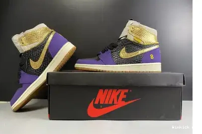HIGH JORDAN GOLD BLACK PURPLE OG “MAMBA”  AIR 1 UNION X 0430